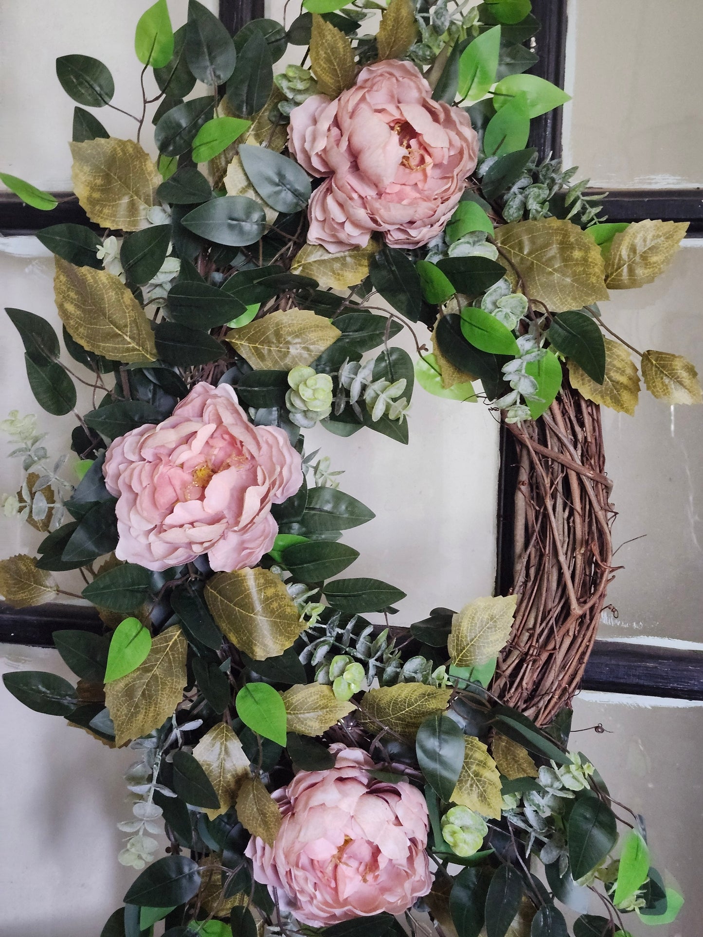 Romantic Blush Peony Garden Wreath