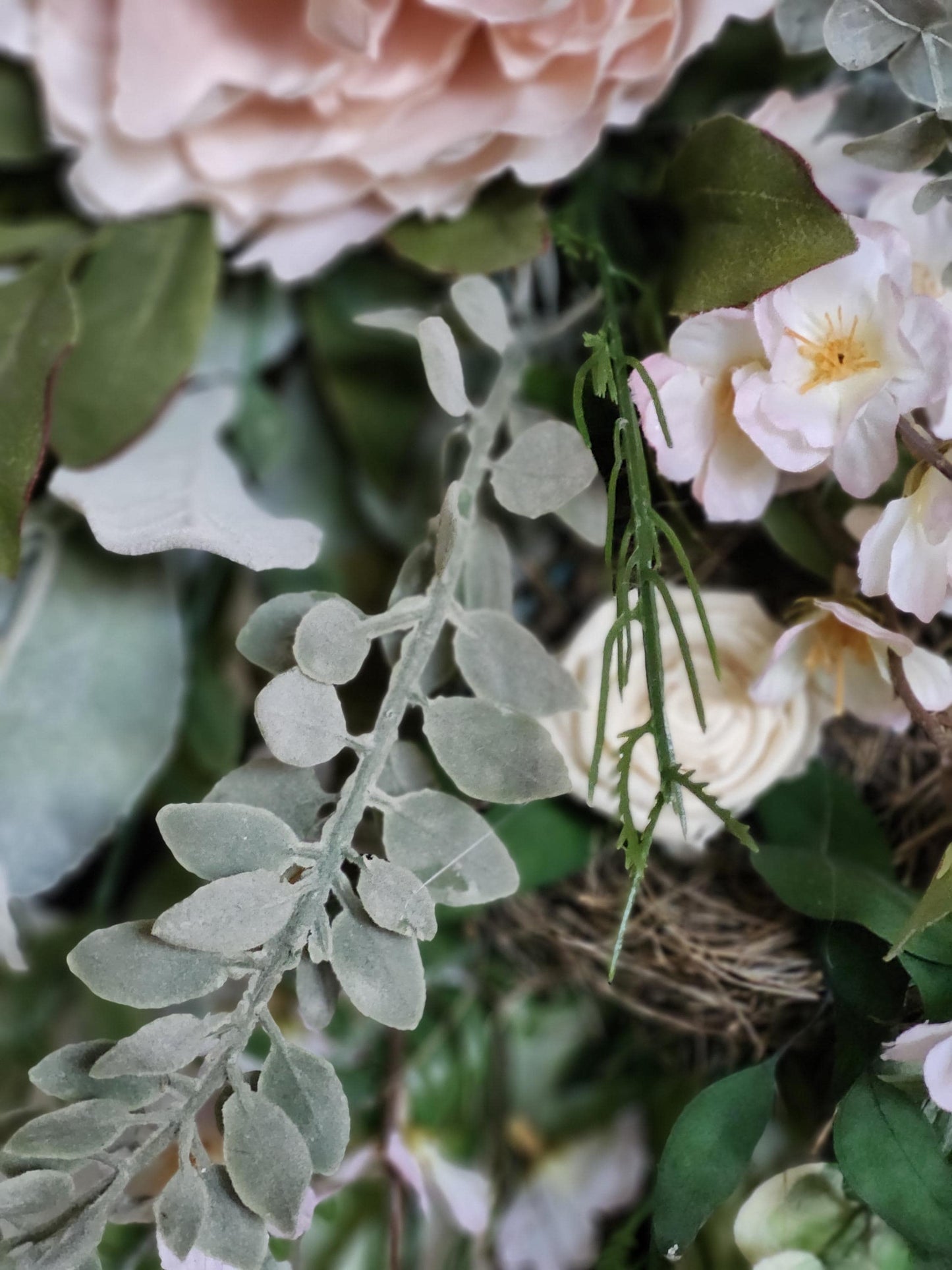 Spring Wreath for Front Door, Blush Pink Peony Wreath, Farmhouse Grapevine Wreath, Everyday Floral Door Decor, Rustic Burlap Bow Wreath