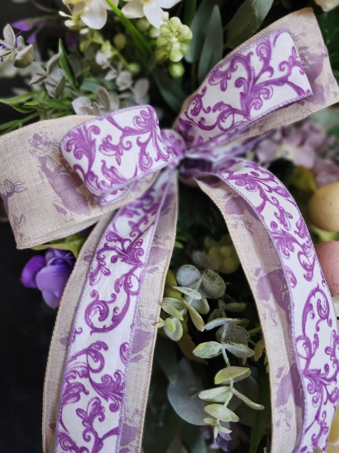 Lavender Rose Easter Wreath – English Garden Front Door Decor