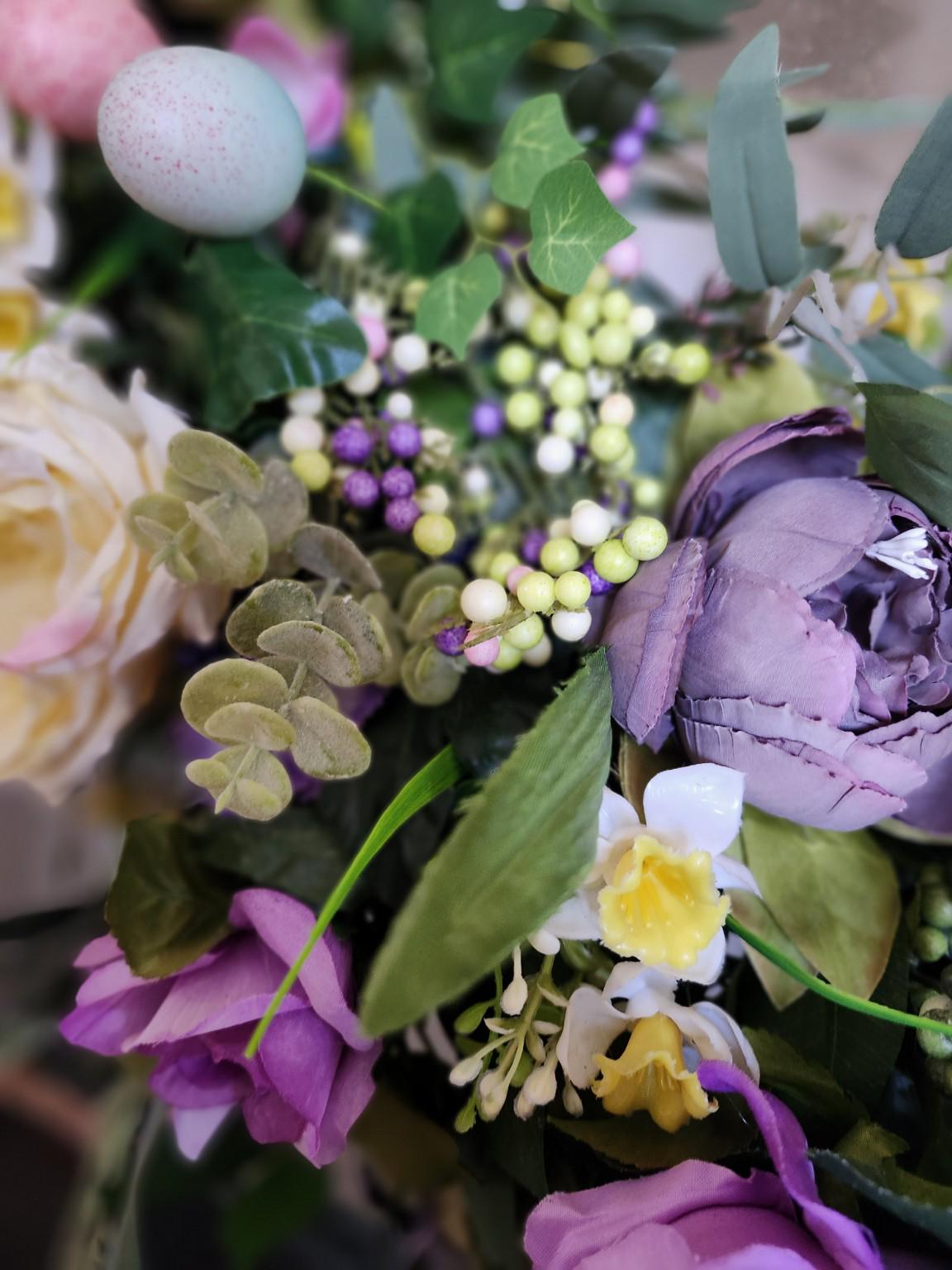 Lavender Rose Easter Wreath – English Garden Front Door Decor