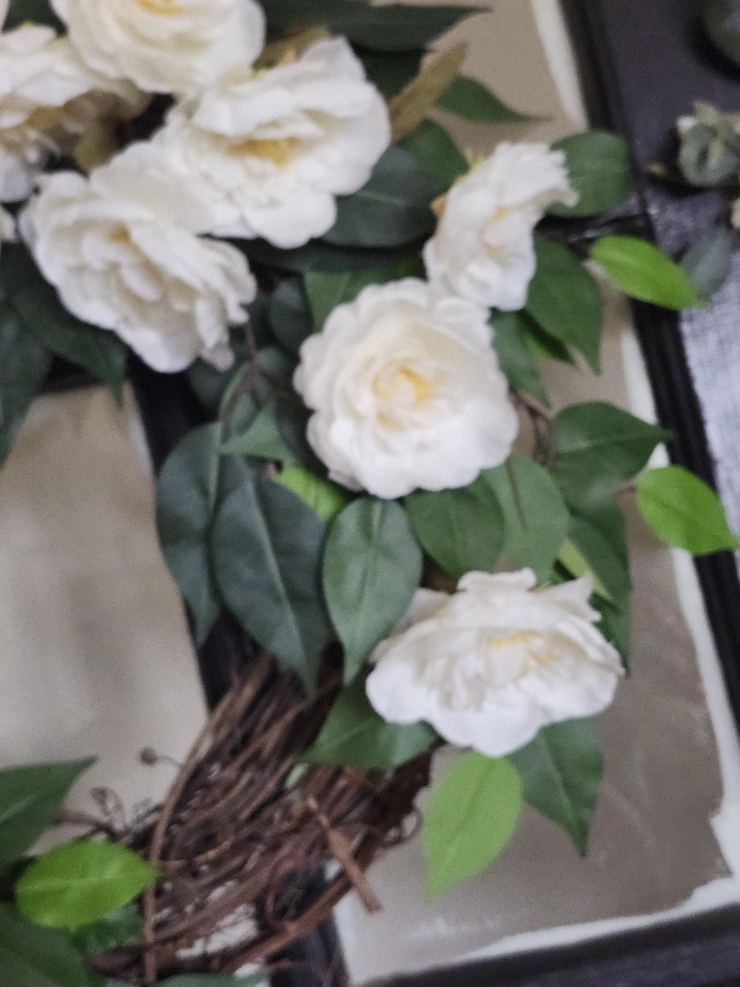 Isabella..White Cascade Wreath  Elegant Everyday Front Door Wreath  Farmhouse Grapevine Floral Wreath | Wedding Porch Decor | Moss & Manor