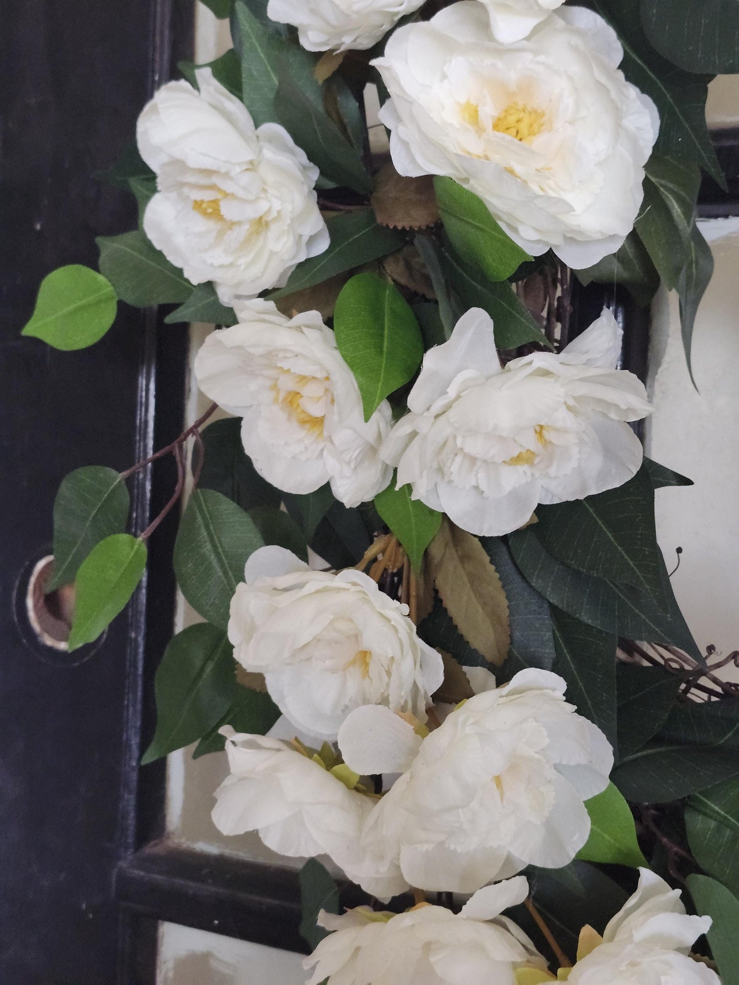 Isabella..White Cascade Wreath  Elegant Everyday Front Door Wreath  Farmhouse Grapevine Floral Wreath | Wedding Porch Decor | Moss & Manor