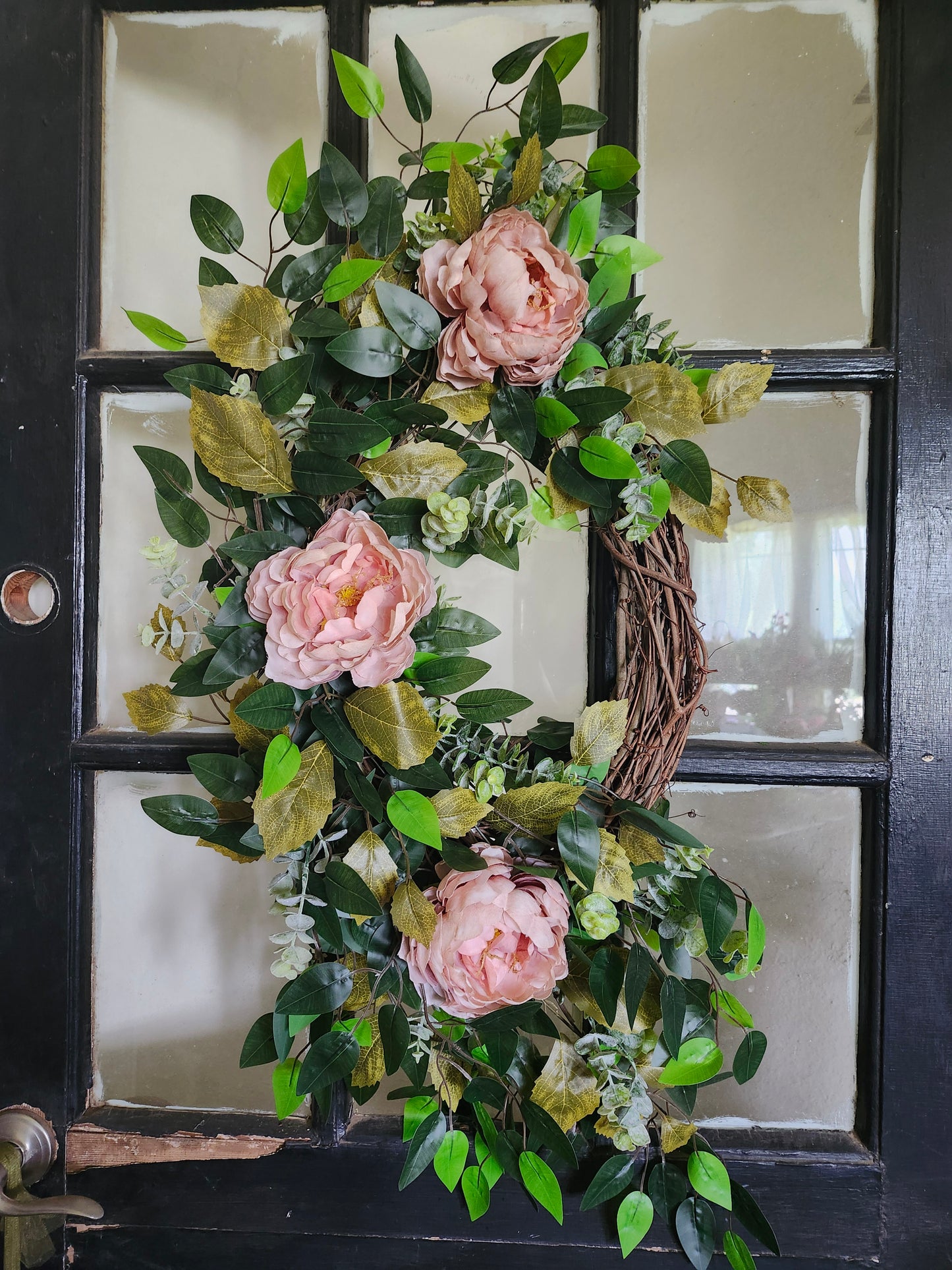 Romantic Blush Peony Garden Wreath