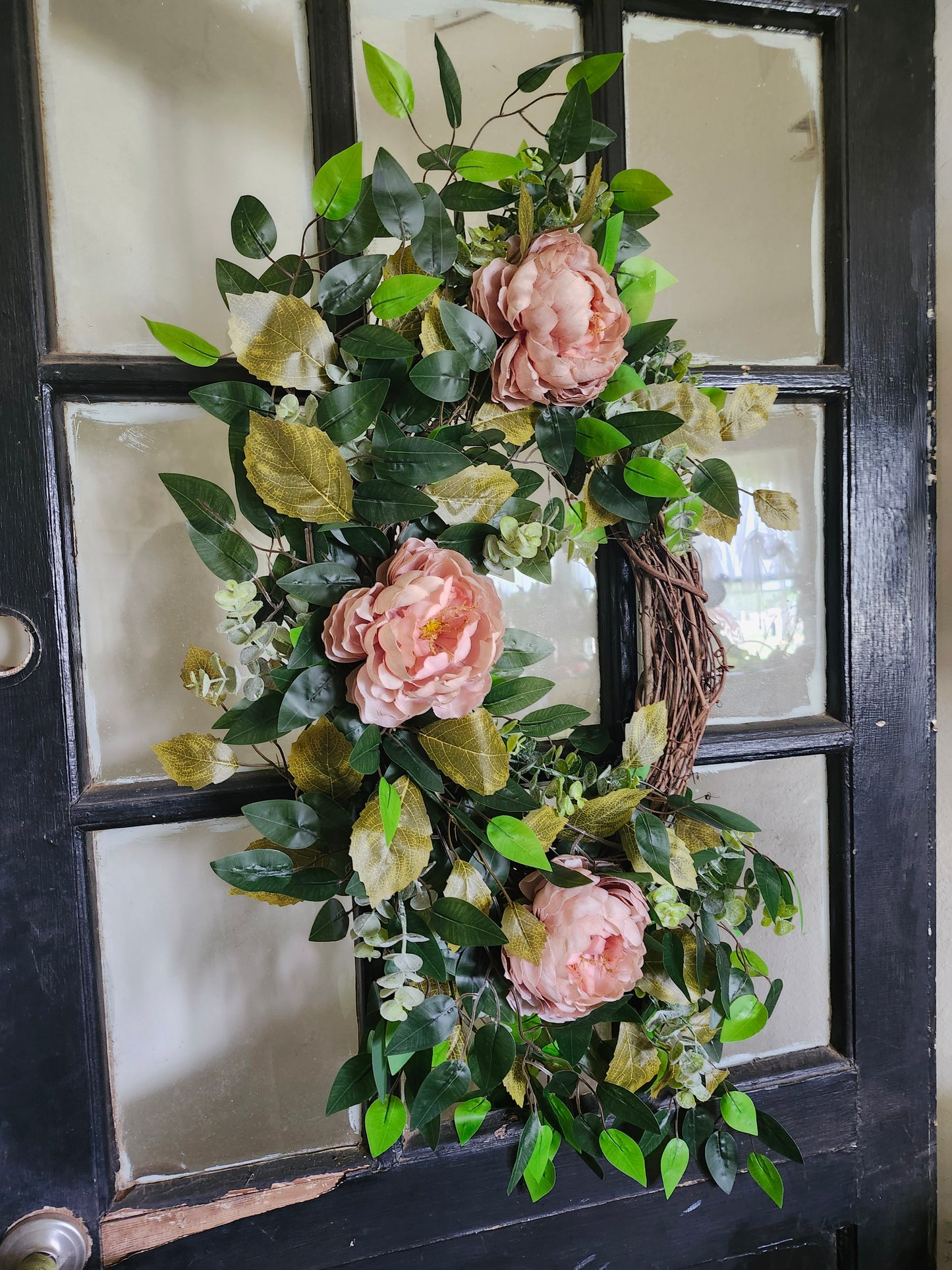 Romantic Blush Peony Garden Wreath