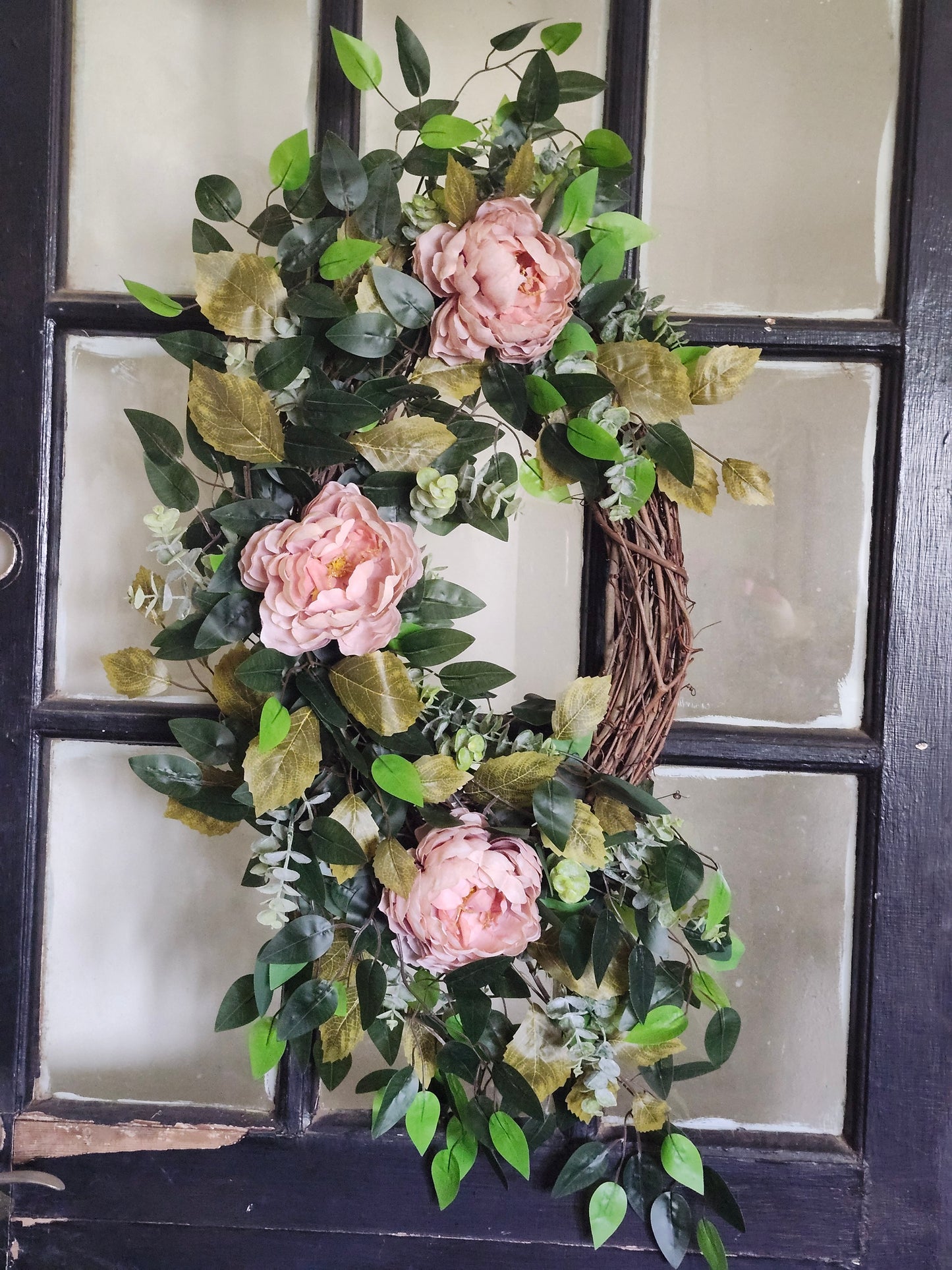 Romantic Blush Peony Garden Wreath