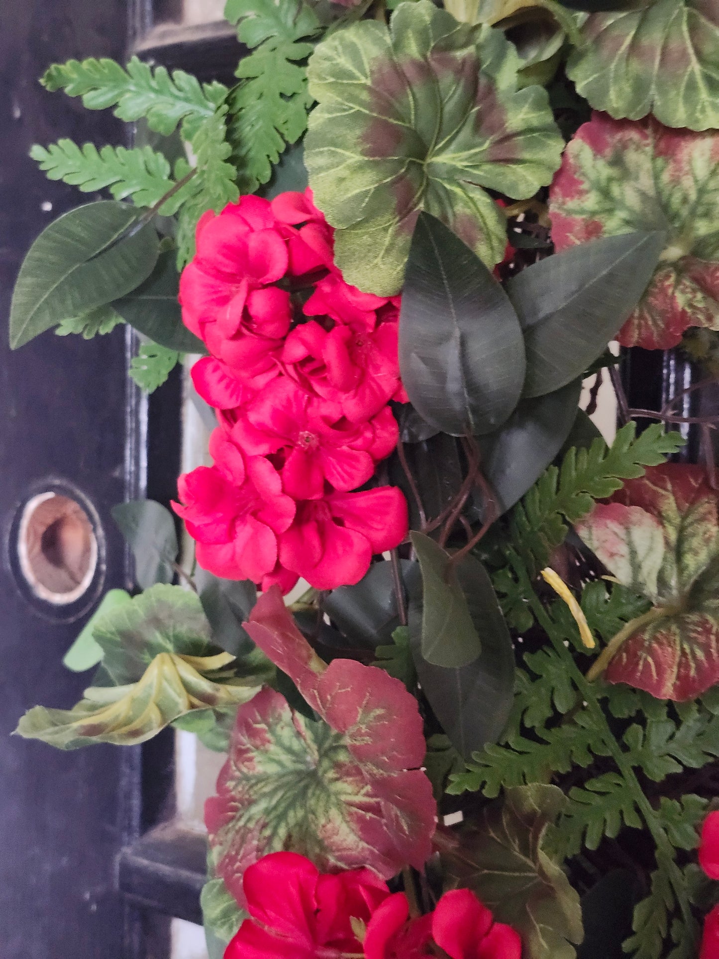 Romantic Red Geranium Garden Wreath