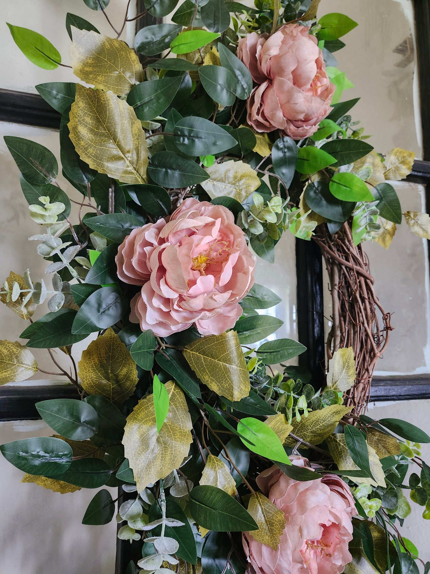 Romantic Blush Peony Garden Wreath