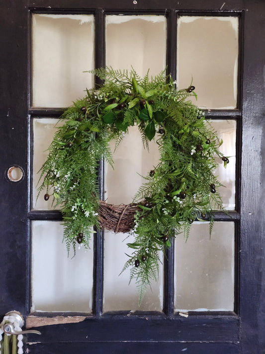 Olive & Fern Cascading Greenery Wreath